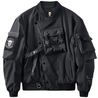 Casaco Funcional Homem Bombardeiro Mais Tamanho Casaco Funcional Homem Ferramenta de Beisebol Trendy Uniform Street Wear Handsome