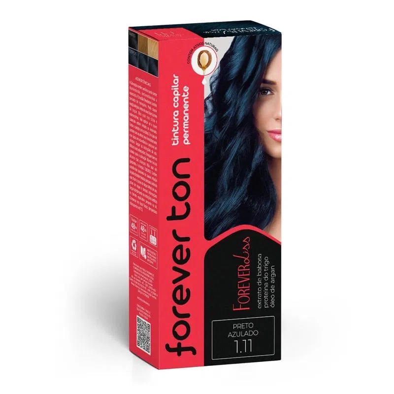 TINTA DE CABELO FOREVER TON 1.11 PRETO AZULADO 50G+75ML