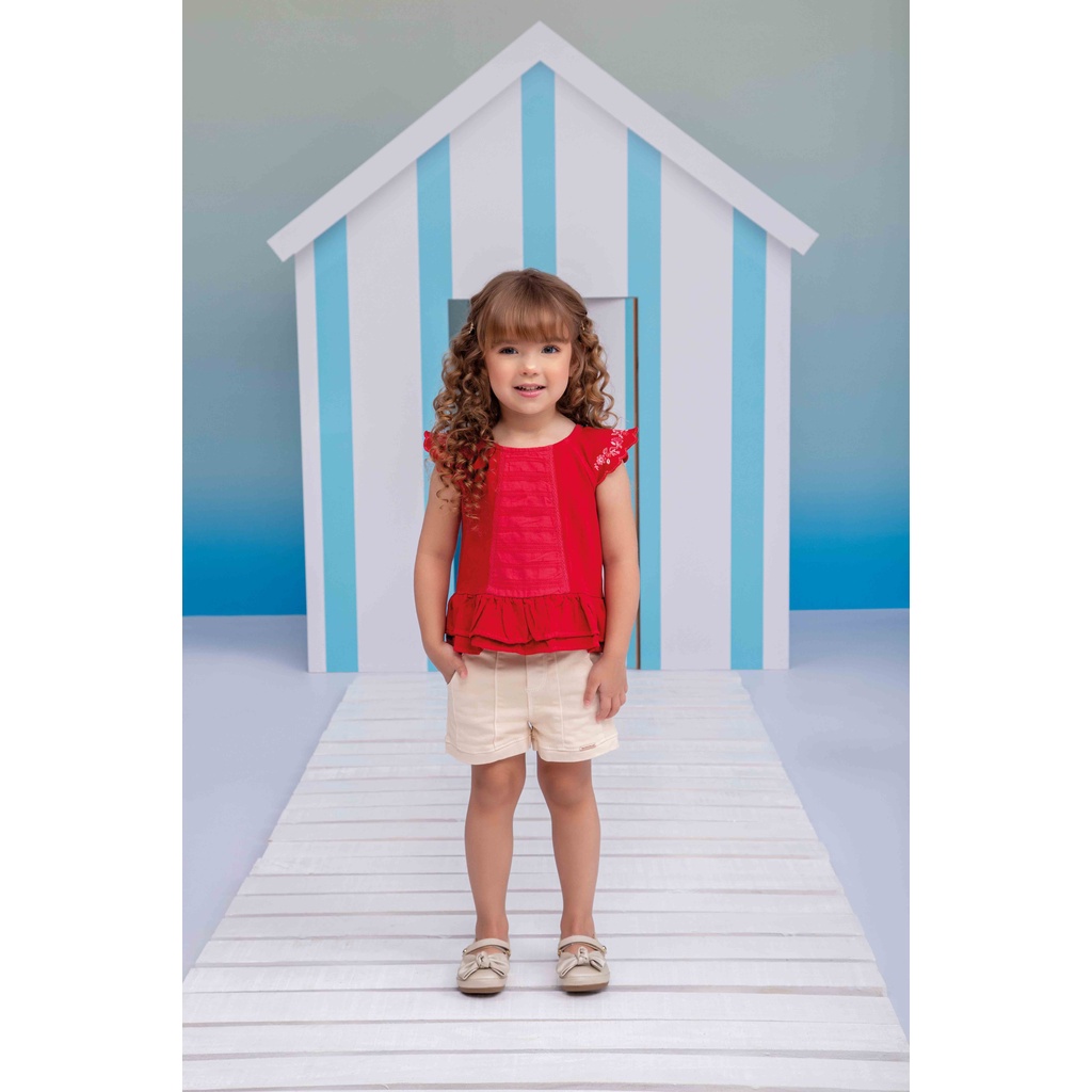 Conjunto Infantil Menina Verão Bata Viscose E Short Jeans 2 peças Tam 4 a  10 - Paraíso - Loja de Roupa Infantil Para Meninas, Meninos e Bebês