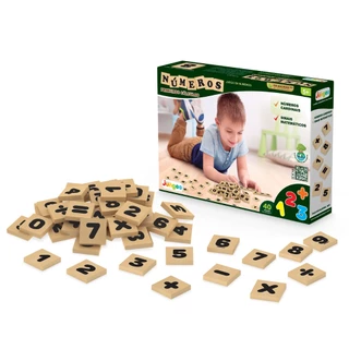 Jogo Números Primeiros Cálculos Educativo Infantil 40 Peças Madeira 704 Junges