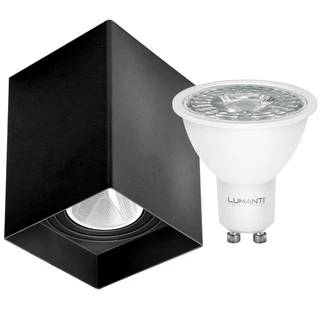 Spot de Sobrepor Quadrado Preto Direcionável com LED 4000K