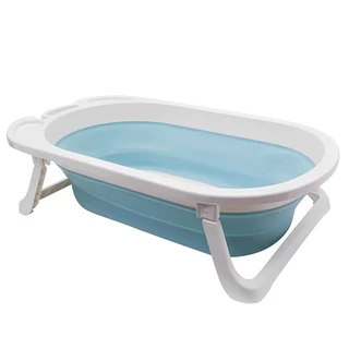 Banheira Baby Portátil Dobrável Flexível Azul 16945 - Buba