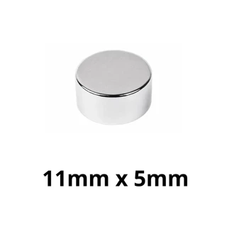 Kit 5 Peças Imã Neodímio Potente Disco Magnético N35 11x5 mm Pastilha Redondo Pequeno Super Forte