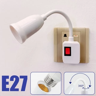 Suporte De Lâmpada In-line De 23cm E27 Soquete/Tomada Doméstica Com Interruptor Dois Plugues