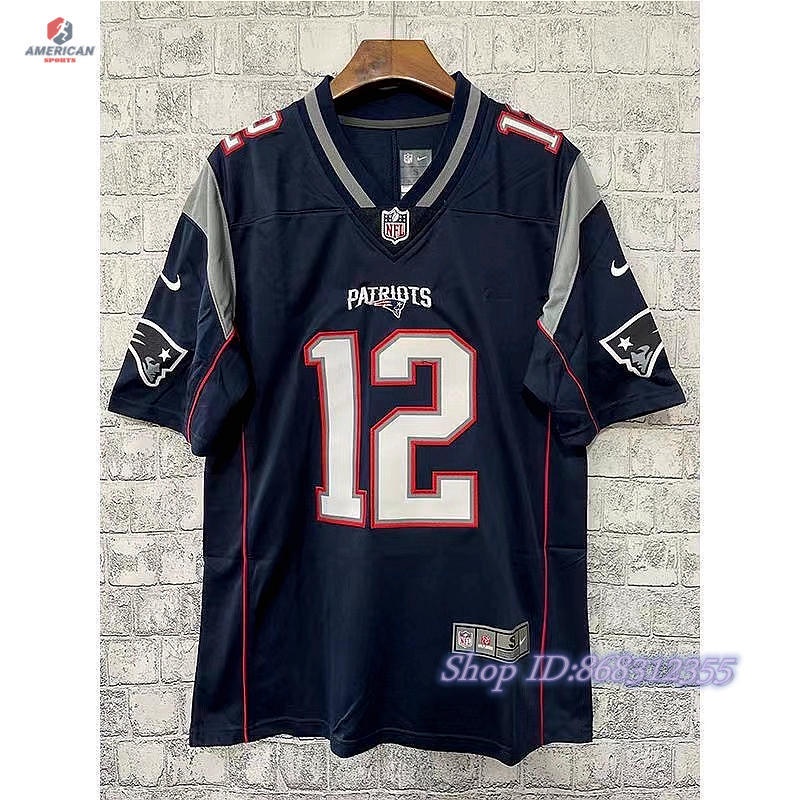 Homens 2023 Camiseta NFL New England Patriots Tom Brady Regata Blue Limited Camisa De Futebol Americano Jersey