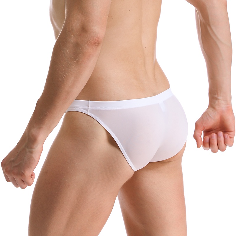 Cuecas Masculinas De Seda Gelada Respiráveis Cintura Baixa Calcinha Masculina De Biquíni