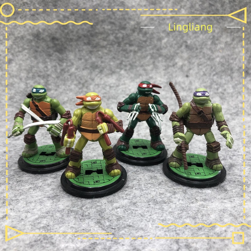 Tartarugas Ninja Teenage Mutant Leo Raph Mike Don Mini 4pcs Modelo De ...