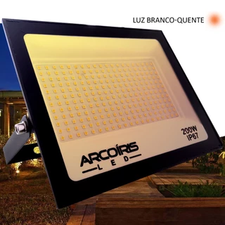 Refletor 200w LED Holofote Luz Branco Quente Amarelo IP67 A Prova D Agua