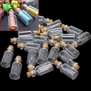 uw 10pcs Mini Frascos Pequenos De Vidro Com De Rolha De Cortiça Transparente Casamento Minúsculos kingji