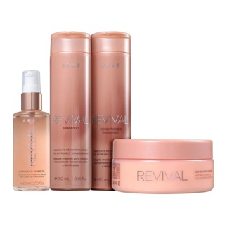 Braé Kit Revival Shampoo, Condicionador 250ml , Máscara 200g , Oil Gorgeous Shine 60ml