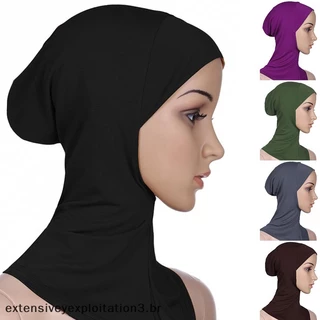 EE Women Lady Ninja Head Cover Cotton Muçulmano Headscarf Capa De Algodão Chapéu De Lenço Hijab .