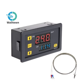 W3230 AC110-220V/DC5V/DC12V/DC24V Controlador digital De Temperatura De Termopar Tipo K-60 ° C ~ 500 display Vermelho E Azul