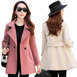 Primavera Outono Feminino Coreano Versão Moda Feminina Casaco De Lã Slim em Promoção na Shopee Primavera Outono Feminino Coreano Versão Moda Feminina Casaco De Lã Slim