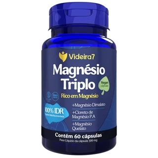 Magnésio triplo (Dimalato/Quelato/Cloreto) 100% IDR 60 CÁPS.