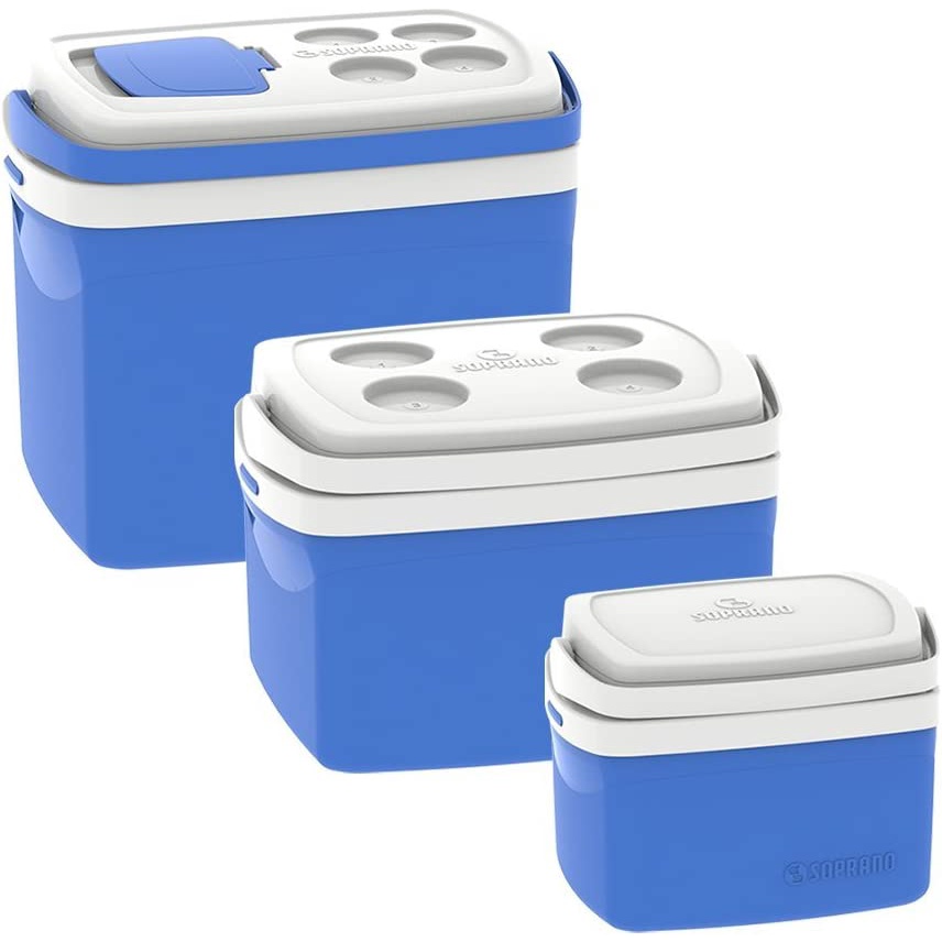 Combo Caixa Termica Cooler Bebidas 32L 12L 5L Alça Soprano