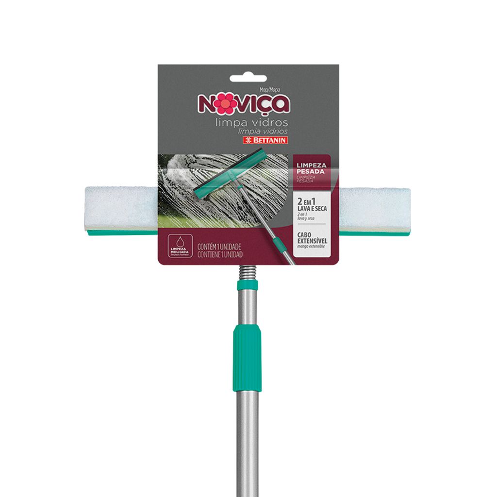 Mop Limpa Vidros com Cabo Rodo Mágico Extensível Noviça Bettanin