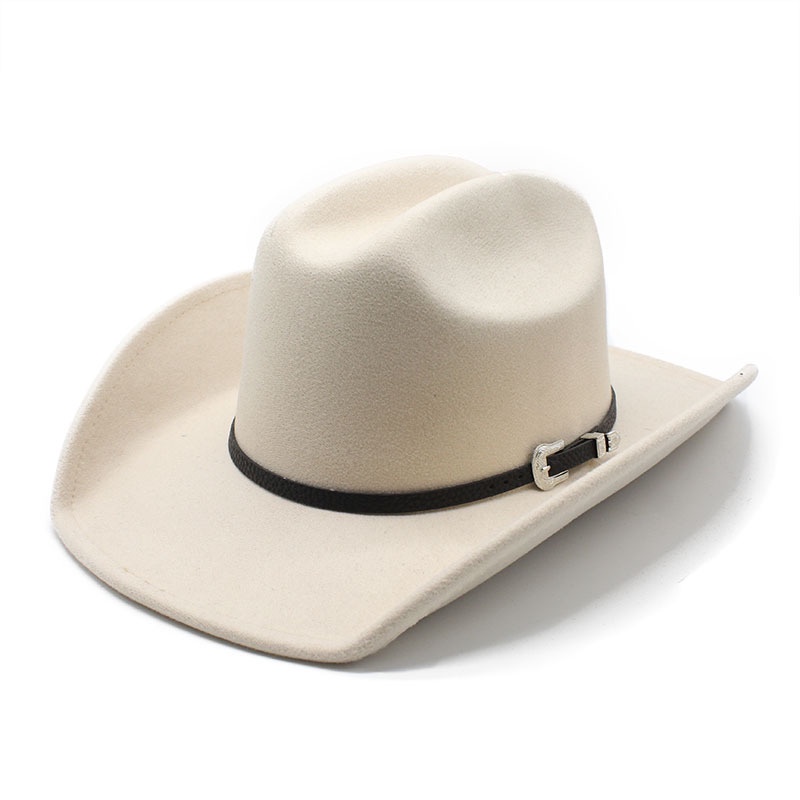 Chapeau De Cowboy Occidental Tissé Rétro Unisexe D'été Avec Large Bord