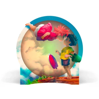 Luminária Circular Ponyo Studio Ghibli
