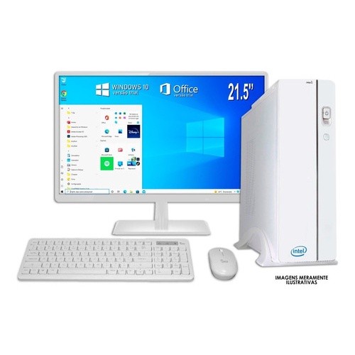Computador Pc Slim Intel I5 8gb Ram Ssd 240gb Tela 21.5 Wifi