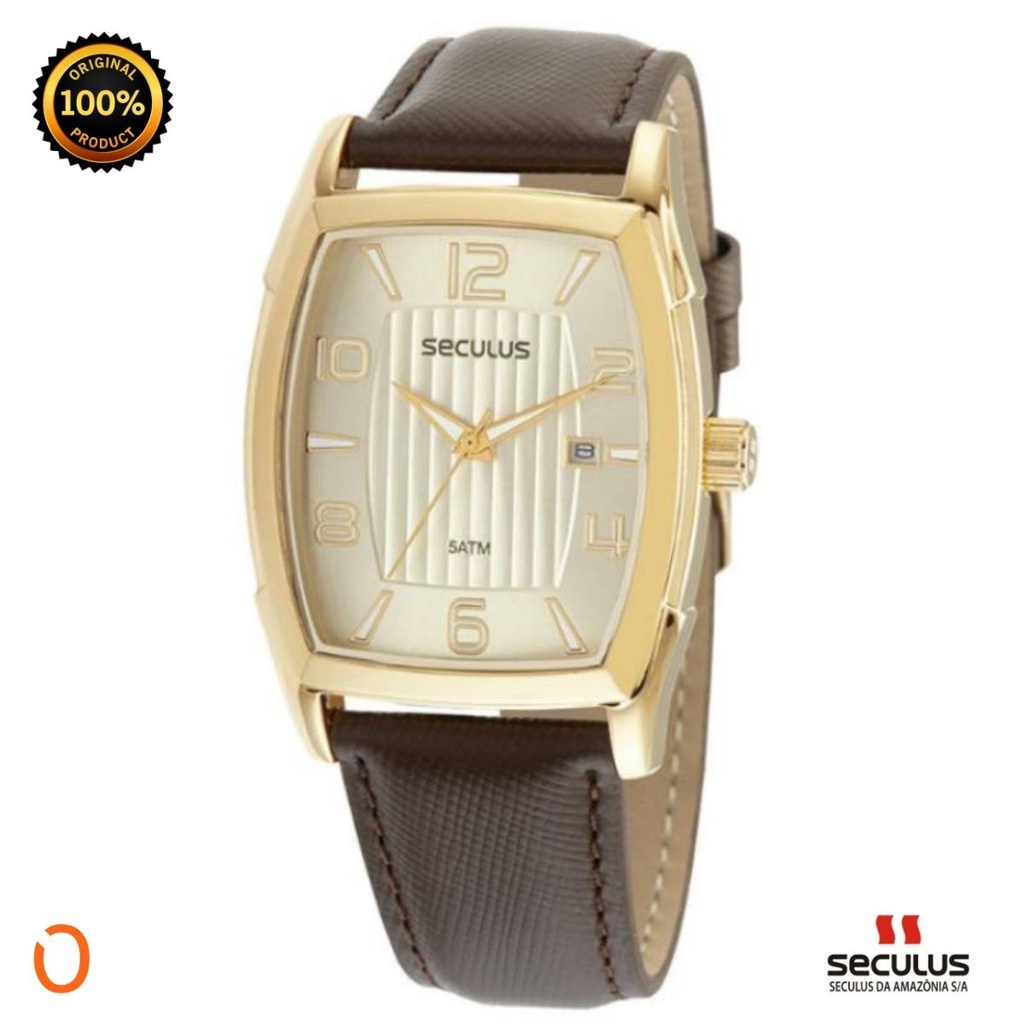 Relógio Seculus Masculino Analógico 23708GPSVDC2 D COURO M | Shopee Brasil