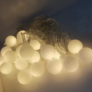 Enfeite de natal Cordão 20 Leds bolinhas foscas - Pisca Pisca 8 funções