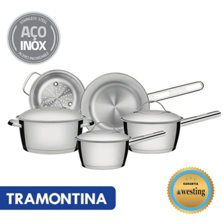 Jogo de Panela Tramontina Inox Fundo Triplo Allegra 5 Peças