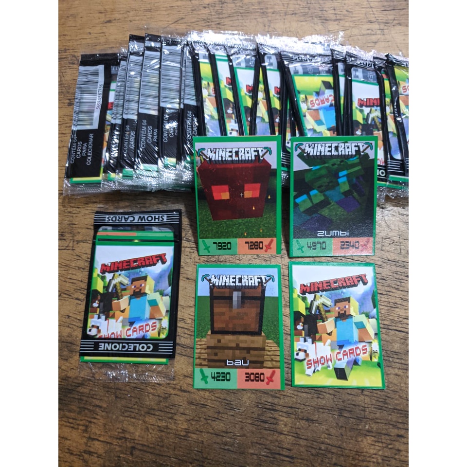 MINI KIT CARDS - MINECRAFT - Cards Figurinhas brincadeira de Bater Bafo ...