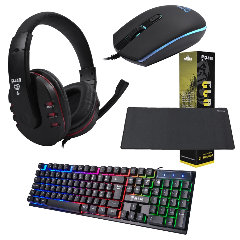 Kit Gamer Com Teclado Mouse Headset Mouse Pad SET002 | Shopee Brasil