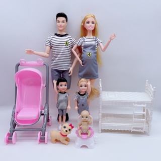 30cm Ken e Barbie Dolls Grávida com Barrigas Grandes, Família de 6 Set,  Finja Jogar Brinquedos das Meninas