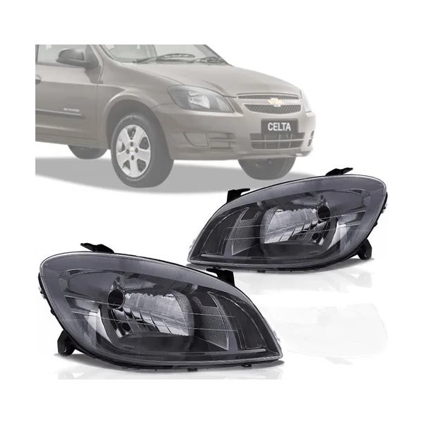 FAROL DIREITO CELTA/PRISMA 2007/2015 MASCARA NEGRA | Shopee Brasil
