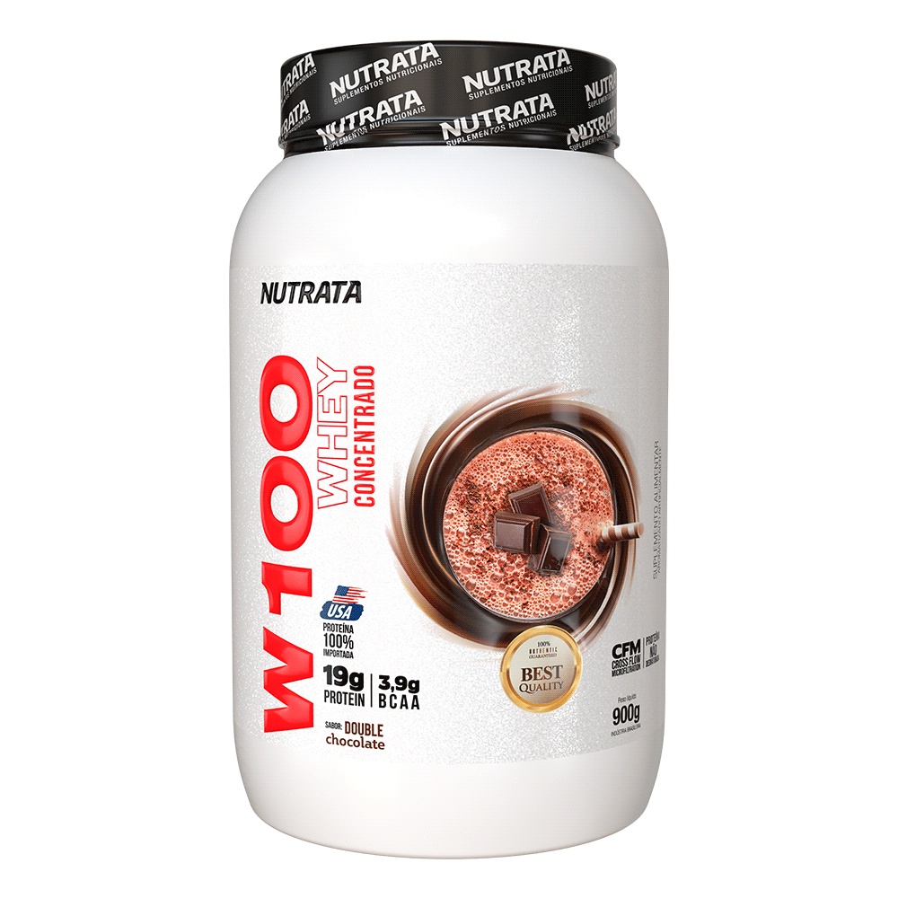 Whey Protein Concentrado 100% W100 900g Chocolate – Nutrata