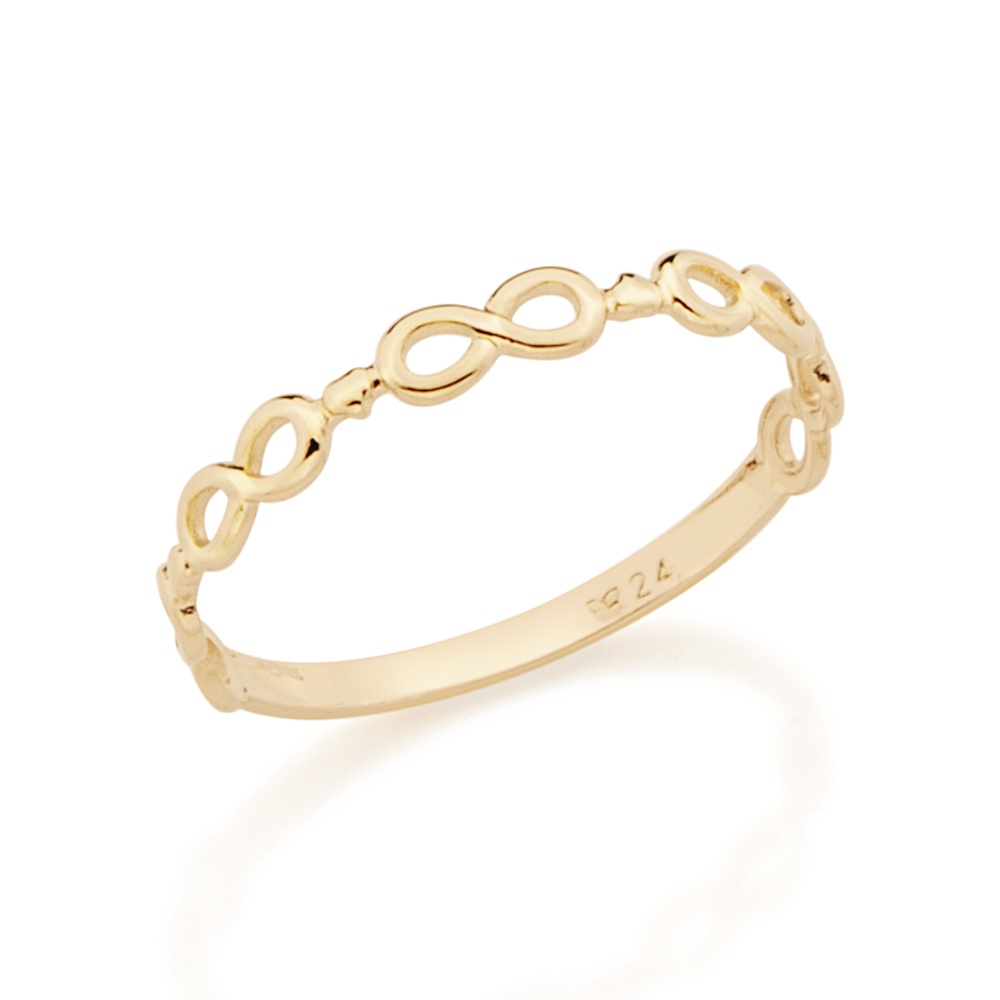 Anel skinny ring infinito 512730 Rommanel | Shopee Brasil