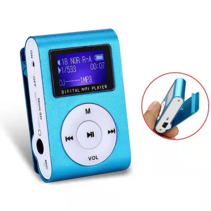 Digital MP3 Player Portátil Micro SD TF Clip Alumínio