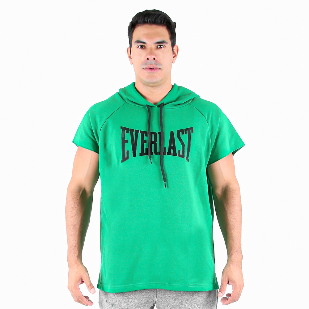 Camiseta Everlast Fundamentals Preto/Vermelho com Logo Azul - Masculino