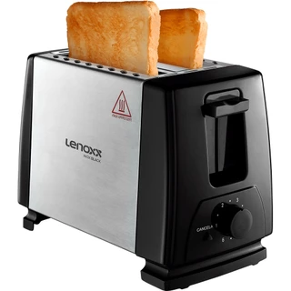 Torradeira Elétrica Lenoxx Inox Black PTR205 Prata com Preta 127V