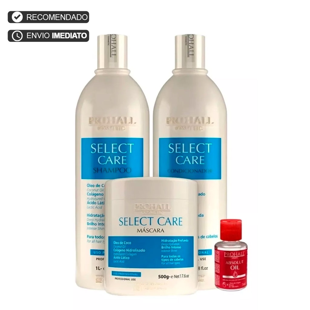Kit Select Care Shampoo Condicionador 1l + Máscara 500g +Óleo7ml ...