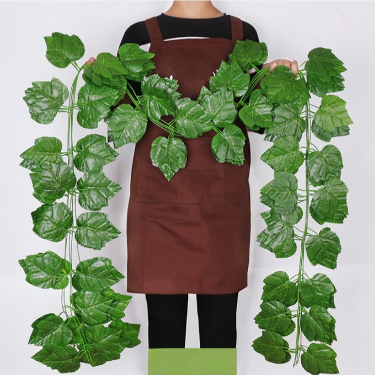 2,4m Big Leaf Artificial Green Ivy Vines Wall Hanging Garden Vertical Wreath Fake Plant Deixa Casamento Em Casa Festa De Aniversário De Decoração Rattan Plástico