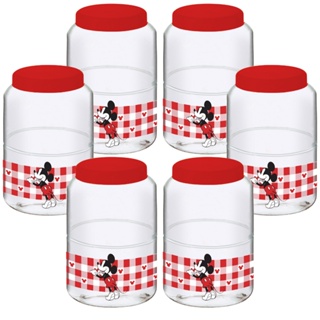 Kit com 6 potes organizador Paris Mickey 3L