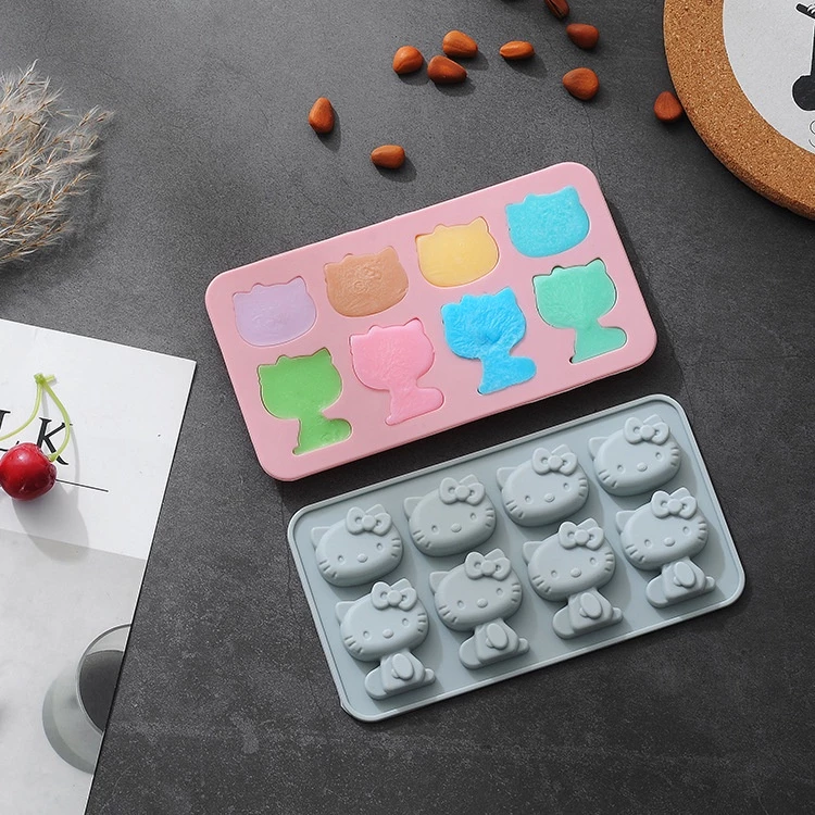 Hello Kitty Moldes De Silicone , Molde De Gelo , Bandeja De Chocolate Para Sugarcraft , Decoração De Bolo De Aniversário