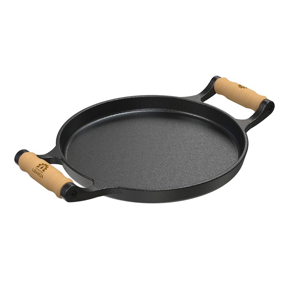 Chapa Bifeteira de Ferro Fundido Redonda Lisa 22cm C/ Alca M