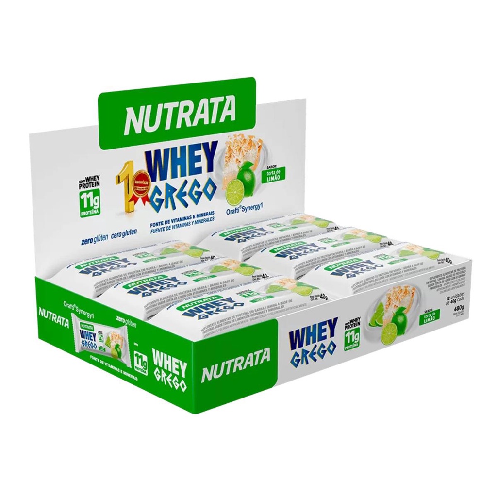 Nutrata Whey Grego Bar Torta De Limão 40g Dp 12 Un