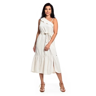Vestido Midi Ombro só de Linho
