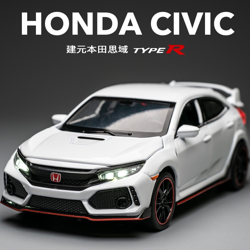 1 : 32 HONDA CIVIC TYPE R Alloy Diecast Carro De Brinquedo Miniatura Aniversário Presente Pull Back sound & light