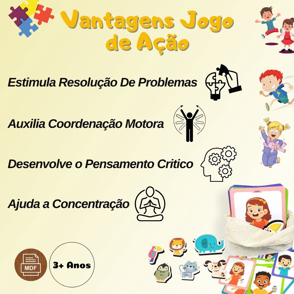 Jogo Educativo Ação Brincadeira Infantil Divertida Criança em