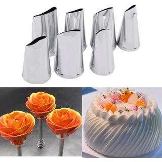 7Pcs Fondant Rose Nozzle Tips Set , Ferramentas Para Decoração De Bolos De Aço Inoxidável