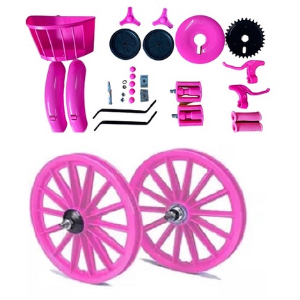 Kit Peças Nylon Para Bicicletas Aro 16 Pink Com Rodas Rosa