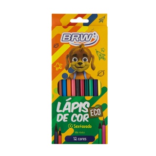 Lápis de Cor Sextavado BRW Eco c/ 12 Cores