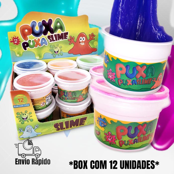 Kit Com 12 Unidades Puxa Puxa Slime Em Gel - Colorido