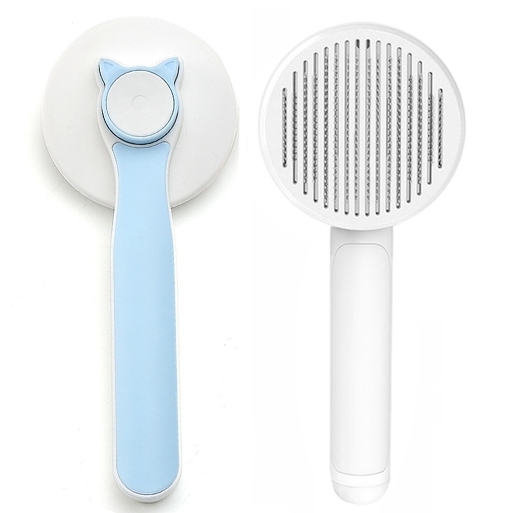 Rasqueadeira Escova Remove Pelo Pente Cachorro Gato Cao Pet Animal de Estimaçao Massageador Casa Petshop Cabo Antiderrapante Limpeza Resistente