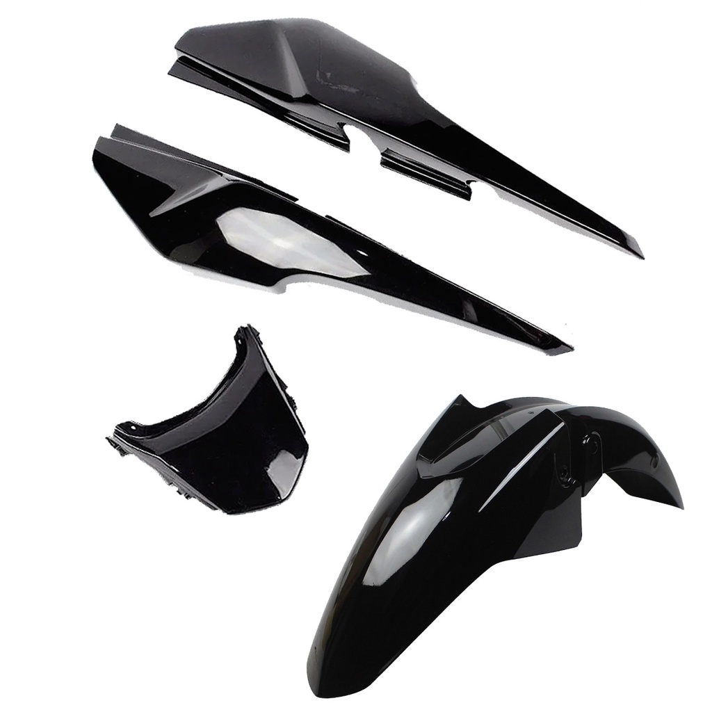 Paralama Dianteiro + Rabeta Traseira Honda Fan 125 2014 2015 2016 2017 Preto